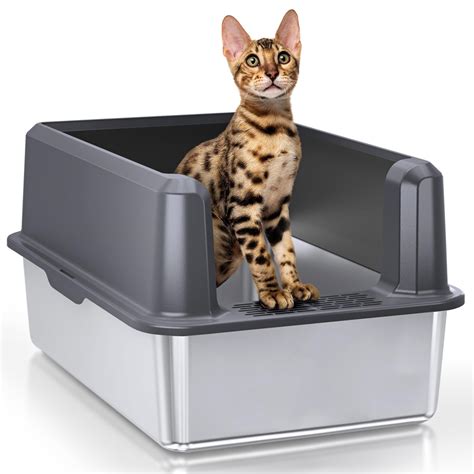 metal cat box|largest stainless steel litter box.